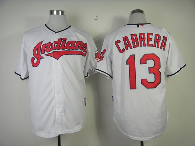 Men Cleveland Indians #13 Cabrera White MLB Jerseys->cleveland indians->MLB Jersey